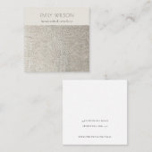 Zilver Ketting met lintvormig leder Vierkante Visitekaartje (Voorkant / Achterkant)