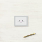 Zilver Kitty Cute Animal Face Design Post-it® Notes (Op bureau)
