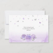 Zilver Licht Paarse Rozen Elegant Save The Date (Achterkant)