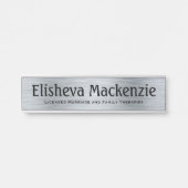 Zilver LMFT Therapist Kantoor Deurbordnaam Bord Deurbordje (Voorkant)