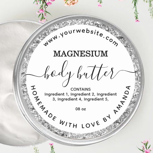 Zilver magnesium body butter label