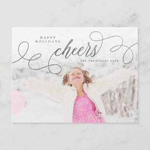 Zilver Manuscript Prettige feestdagen Aangepaste F Briefkaart