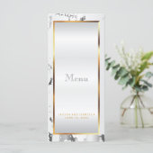Zilver Marmer, Goud en Wit Satijn - Menu (Staand voorkant)