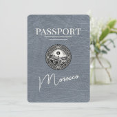 Zilver Marokko Paspoort Bewaar de datum Save The Date (Staand voorkant)