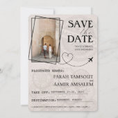 Zilver Marokko Paspoort Bewaar de datum Save The Date (Achterkant)