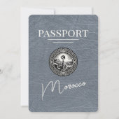 Zilver Marokko Paspoort Bewaar de datum Save The Date (Voorkant)