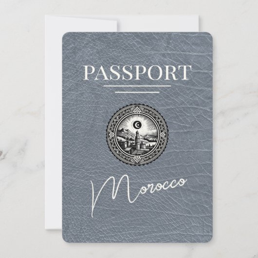 Zilver Marokko Paspoort Bewaar de datum Save The Date (Voorkant)
