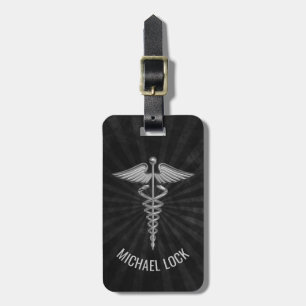 Zilver Medical Symbool Persoonlijke verpleegkundig Bagagelabel
