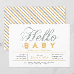 Zilver Meisje, Moderne Typografie Baby Shower Kaart
