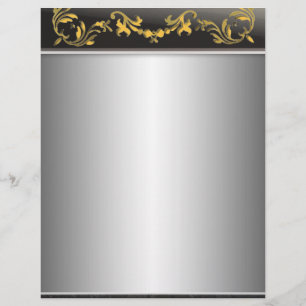 Zilver Met Goud Op Zwarte Rand Sierlijke Flyer
