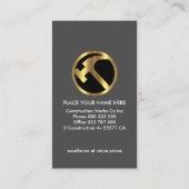 Zilver Metaal Werkt Gouden Hamer Visitekaartje (Achterkant)