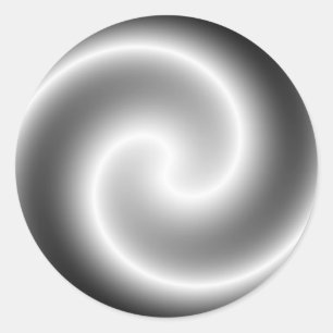 Zilver Metallic Swirl Ronde Sticker