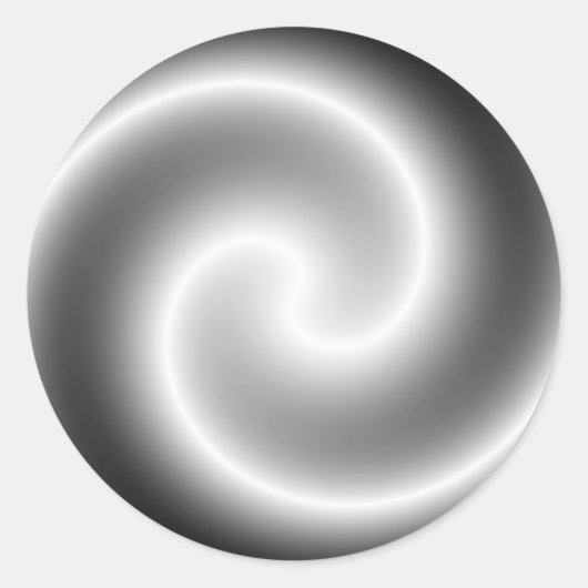 Zilver Metallic Swirl Ronde Sticker (Voorkant)