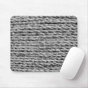Zilver Metallic Wicker Patroon Muismat