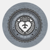 Zilver Mexicaans paspoort Ronde Sticker (Voorkant)