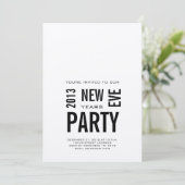 Zilver Modern 2013 New Years Eve Party Invitation Kaart (Staand voorkant)