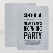 Zilver Modern 2014 Nieuwjaarsfeest Kaart (Voorkant / Achterkant)