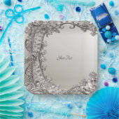 Zilver Modern Papier Bord (Feest)