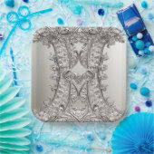 Zilver Modern Papier Bord (Feest)