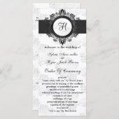 zilver monogram bruiloft programma (Voorkant / Achterkant)