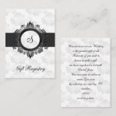 zilver monogram Gift register Kaarten (Voorkant / Achterkant)