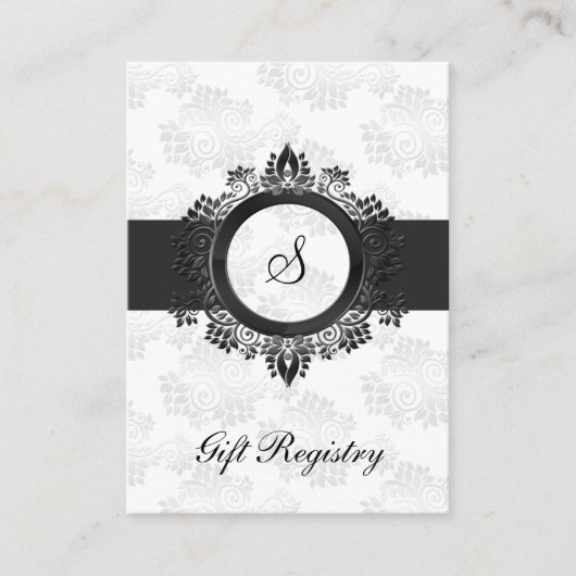 zilver monogram Gift register Kaarten (Voorkant)