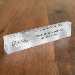 Zilver monogram moderne professional naambordje