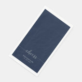 Zilver & Navy Elegant Schrift Proost Evenement Fee Servet (Hoek)