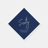 Zilver & Navy Sixty Moderne 60e Verjaardagsfeestje