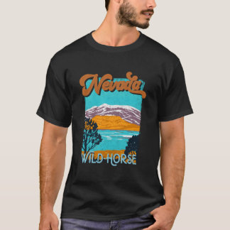 Zilver Nevada State Nv Vakantie Wilde Paard Nevada T-shirt