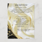 Zilver of Goud Abstract bloemen op - Zijde Aankondigingskaart (Voorkant)