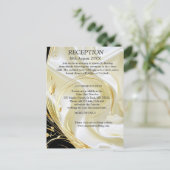 Zilver of Goud Abstract bloemen op - Zijde Aankondigingskaart (Staand voorkant)