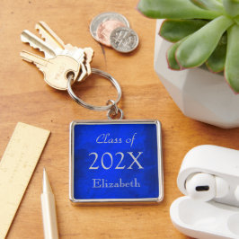 Zilver op blauw Afstuderen Sleutelhanger