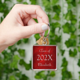 Zilver op rood Afstuderen Sleutelhanger