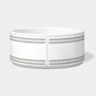 Zilver op witte huisdierenkom voerbakje