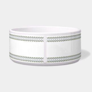 Zilver op witte huisdierenkom voerbakje