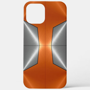 Zilver Oranje glanzend roestvrij staal iPhone 12 Pro Max Hoesje