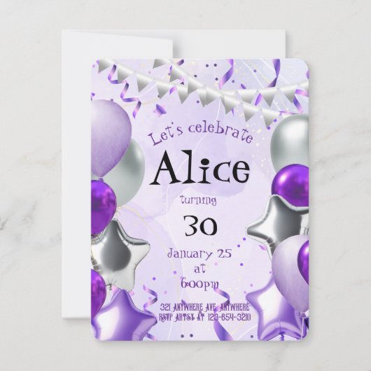 Zilver & Paars Kaart (Voorkant)