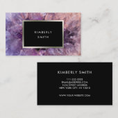 Zilver paarse amethyst gemstone geode. visitekaartje (Voorkant / Achterkant)