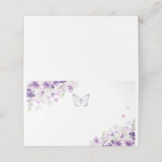 Zilver paarse bloem vlinder (Buitenkant ongevouwen)