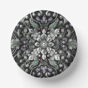 Zilver Paarse Decoratieve Papieren Kommen