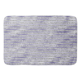 Zilver Paarse Glitzy Glitter Stripes Badmat