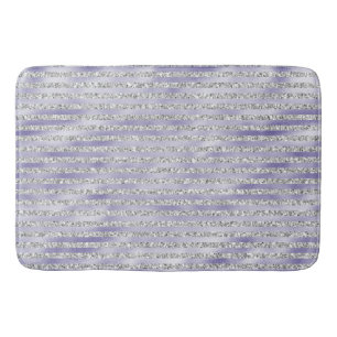 Zilver Paarse Glitzy Glitter Stripes Badmat