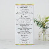Zilver Parel/Goud - Monogram & Bedankt Menu (Staand voorkant)