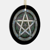 Zilver Pentacle Pendant/Ornament Keramisch Ornament (Rechts)