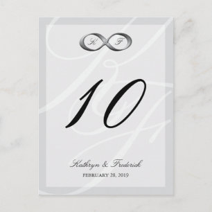 Zilver Platinum Infinity Hand gesp tafel nummer Briefkaart