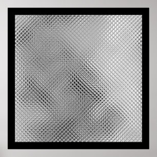 Zilver Reflecterende Metaal Abstract Zwart Poster