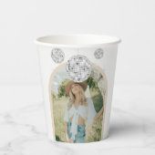 Zilver Retro Disco Groovy Bruiloftsfeest  Papieren Bekers (Achterkant)