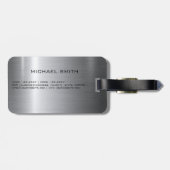 Zilver Roestvrij staal Bagagelabel (Achterkant horizontaal)