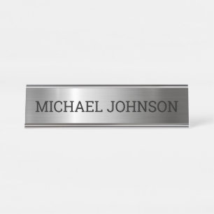 Zilver Roestvrij staal Metaal Bureau Naambordje